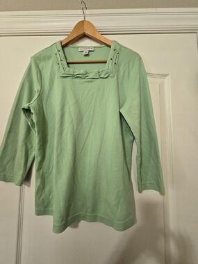 Haymaker Light Mint Green Square-Neck Long Sleeve Knit Soft Top